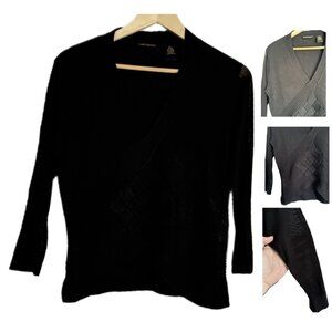 Missoni Women Basketweave Knit Silk Top Sz Large Black Quiet Luxury Minimalist
